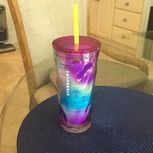 NWT Starbucks Multi Color Glass Tumbler